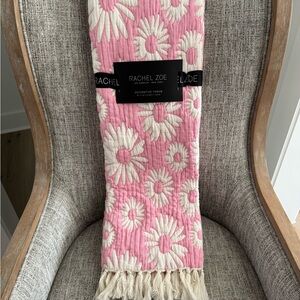 Rachel Zoe Pink and Cream Floral Throw